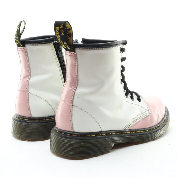Dr. Martens 1460J Junior Softy T Leather Lace/Zip Boots Pink/White US3 EU34 - Picture 9 of 16